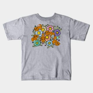 Cats in the Flowers Kids T-Shirt